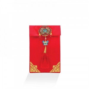 Embroidery Silk Satin Red Envelope Pouch