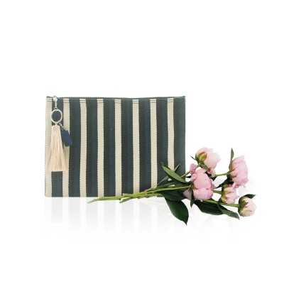 Milla Striped Woven Clutch