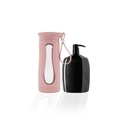 Wheat Straw Glass Water Bottle