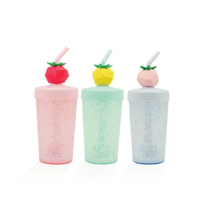 Juicy mixing Fruit Printed Portable Straw Cup