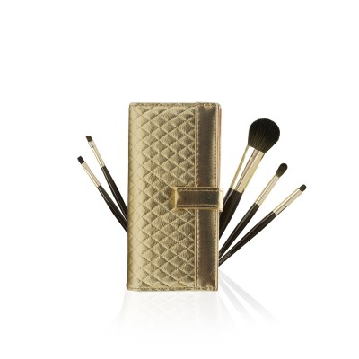 Betty Quilted Metallic Brush Pouch