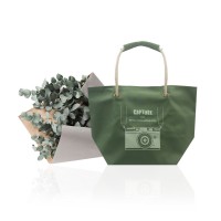 Green Nylon Printed Tote