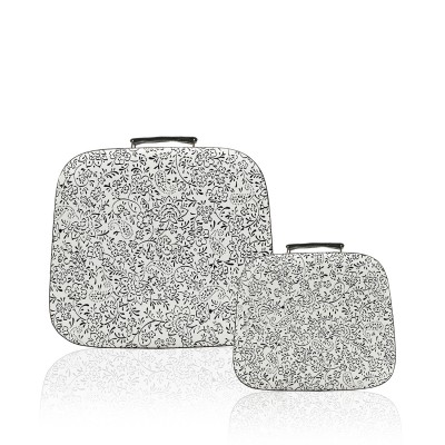 White Floral Printed Cosmetic Box