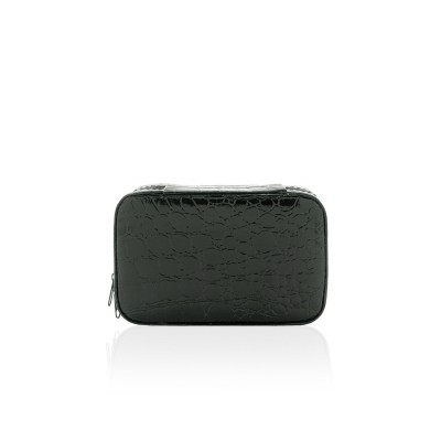 Black Snakeskin Textured Jewelry Case